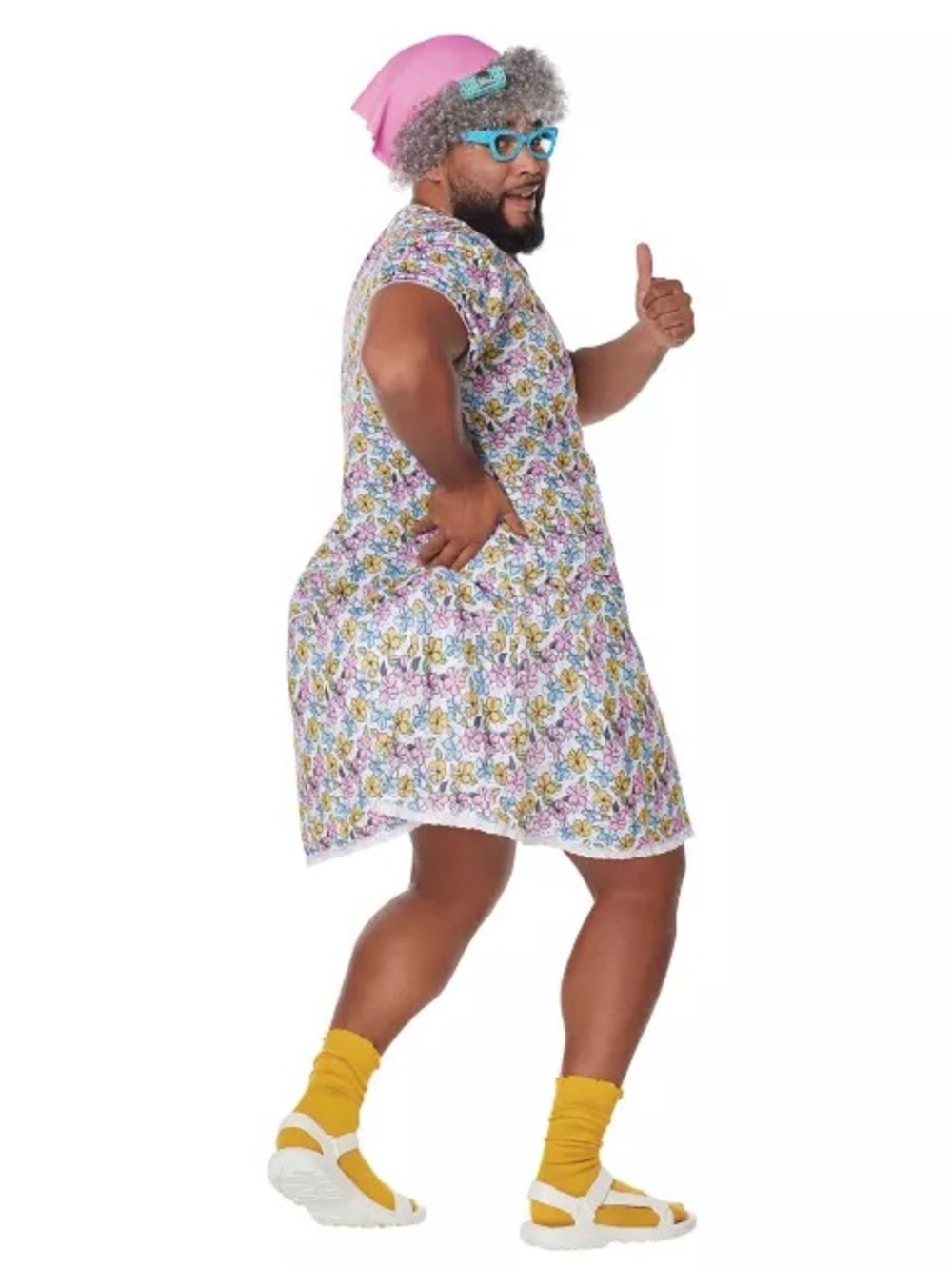 Spirit Halloween adult grandma flower dress costume